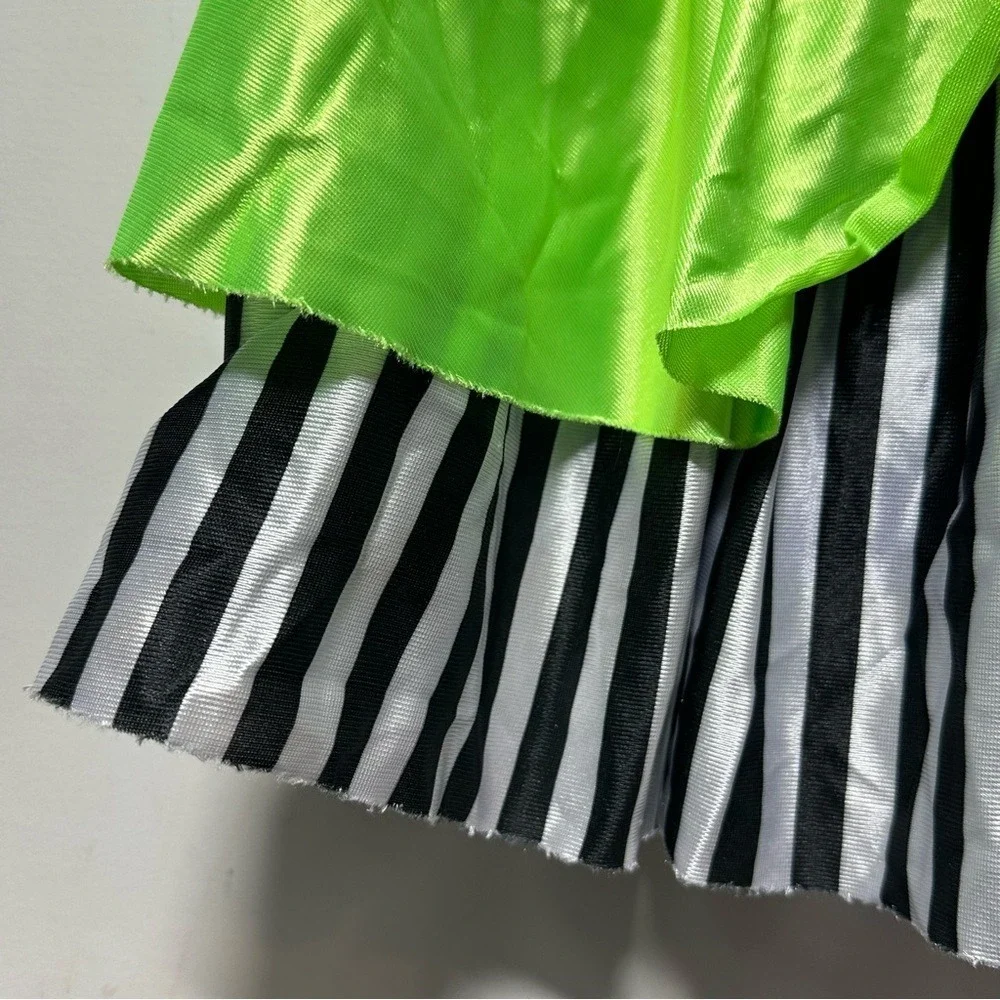 Whimsical Ruffled‎ Dance Costume: Purple, Lime Green - Fits Child L/XL (Adult M)